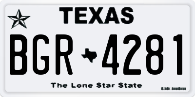 TX license plate BGR4281