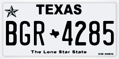 TX license plate BGR4285