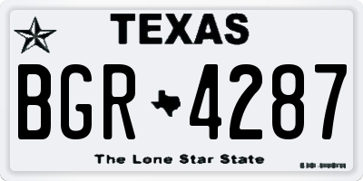 TX license plate BGR4287