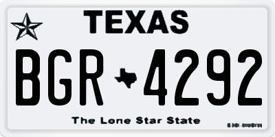 TX license plate BGR4292