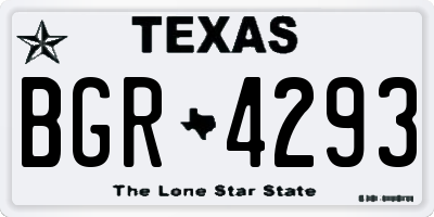 TX license plate BGR4293