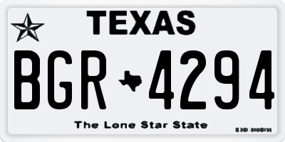 TX license plate BGR4294
