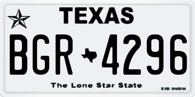 TX license plate BGR4296