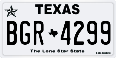 TX license plate BGR4299