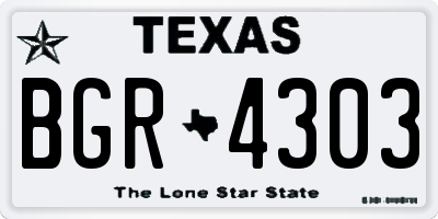 TX license plate BGR4303