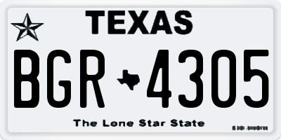 TX license plate BGR4305