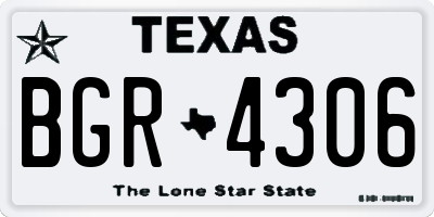 TX license plate BGR4306