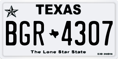 TX license plate BGR4307