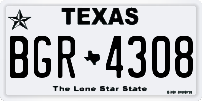 TX license plate BGR4308