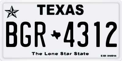 TX license plate BGR4312