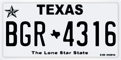 TX license plate BGR4316