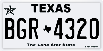 TX license plate BGR4320