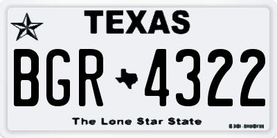 TX license plate BGR4322