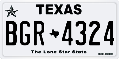 TX license plate BGR4324