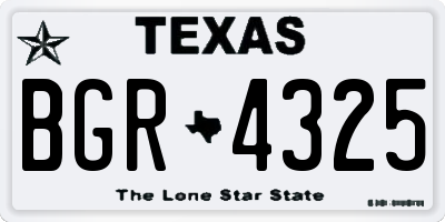 TX license plate BGR4325