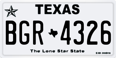TX license plate BGR4326