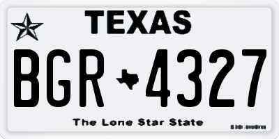 TX license plate BGR4327