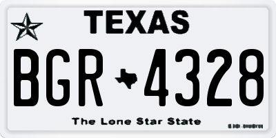 TX license plate BGR4328
