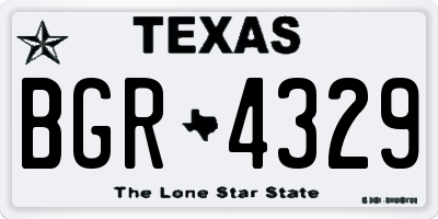 TX license plate BGR4329