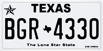 TX license plate BGR4330