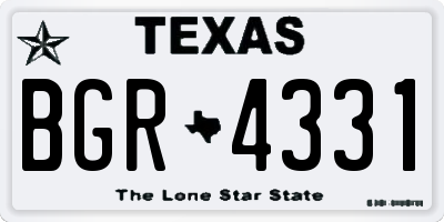 TX license plate BGR4331