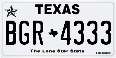 TX license plate BGR4333