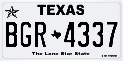 TX license plate BGR4337