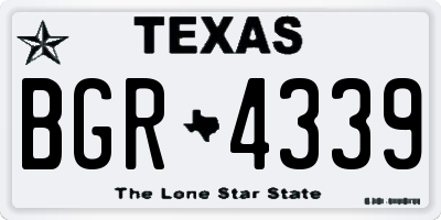 TX license plate BGR4339