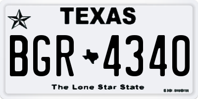 TX license plate BGR4340