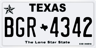 TX license plate BGR4342