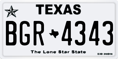 TX license plate BGR4343
