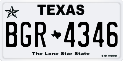 TX license plate BGR4346
