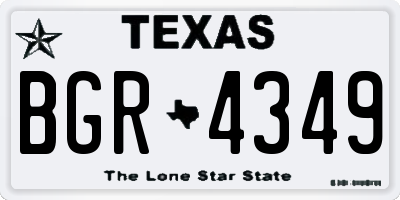 TX license plate BGR4349