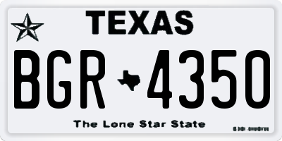 TX license plate BGR4350