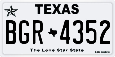 TX license plate BGR4352