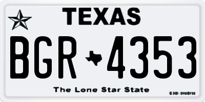 TX license plate BGR4353