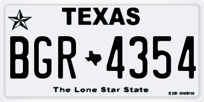 TX license plate BGR4354