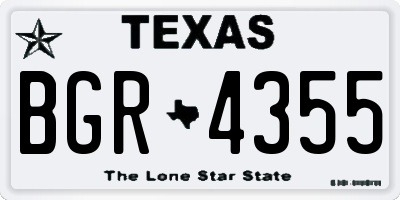 TX license plate BGR4355