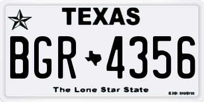 TX license plate BGR4356