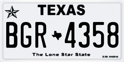 TX license plate BGR4358