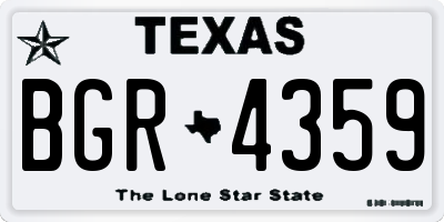 TX license plate BGR4359