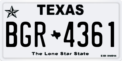 TX license plate BGR4361