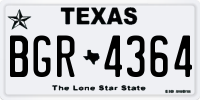 TX license plate BGR4364