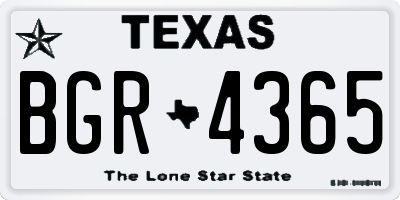 TX license plate BGR4365