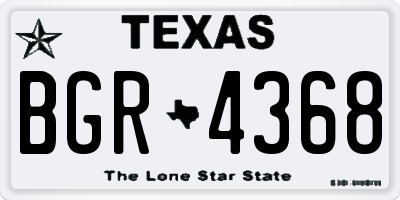 TX license plate BGR4368