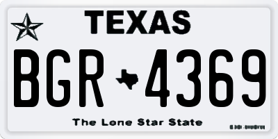 TX license plate BGR4369