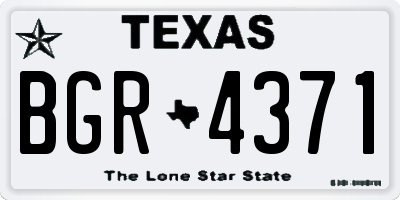 TX license plate BGR4371