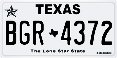 TX license plate BGR4372