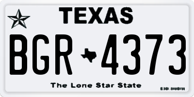 TX license plate BGR4373
