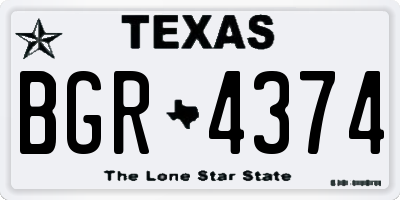 TX license plate BGR4374